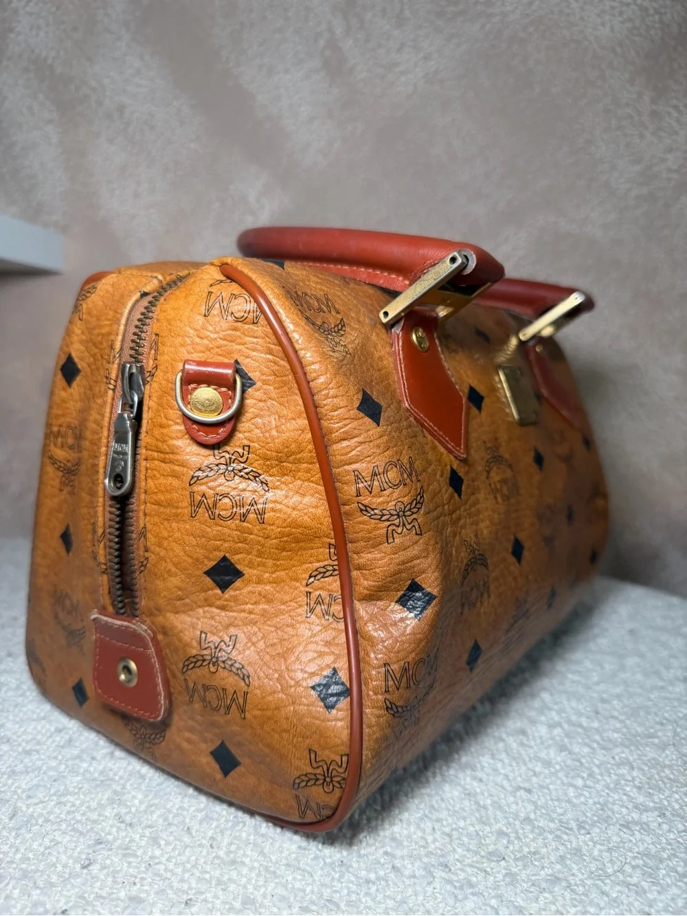 MCM satchel cognac
